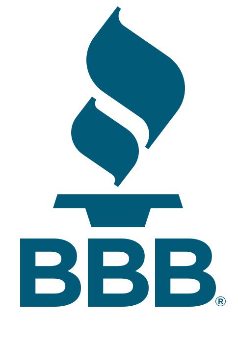 A blue logo for the better business bureau.